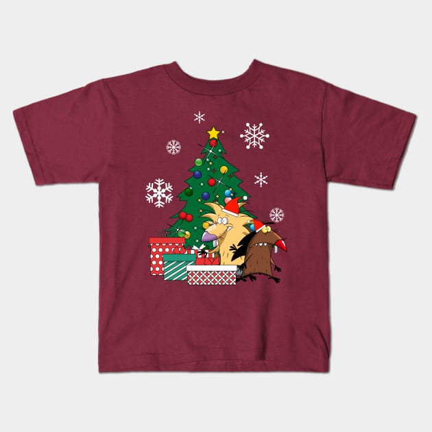 Angry Beavers Around The Christmas Tree Kids T-Shirt by Nova5